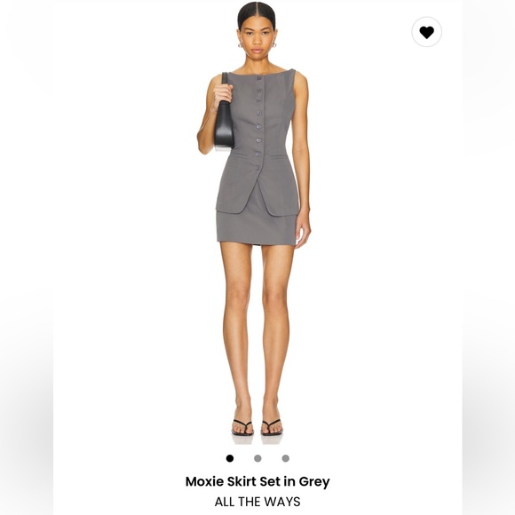 REVOLVE Dresses & Skirts - Revolve Moxie Skirt Set in Grey XS NWT